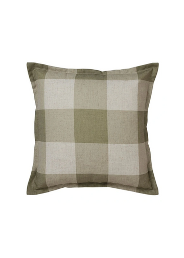 allcott green check cushion 50cm