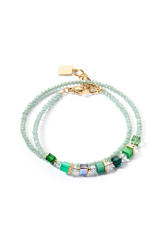 JOYFUL COLOURS WRAP BRACELET GOLD GREEN