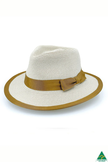 boston fedora - beige/caramel