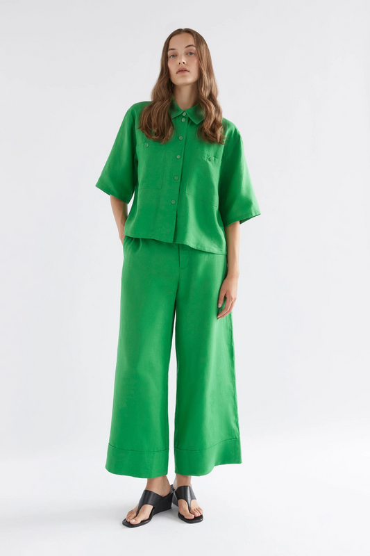 anneli light linen pant - vine green