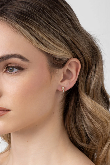 nico gold clear cz stud earring