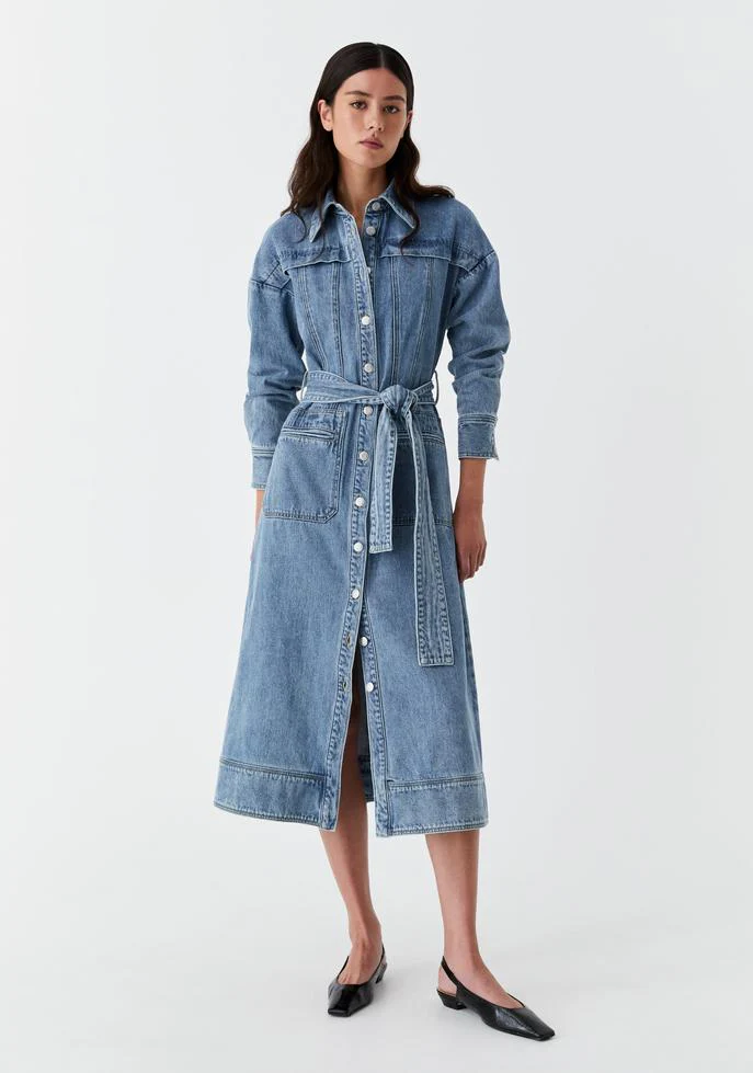 isaac denim dress blue
