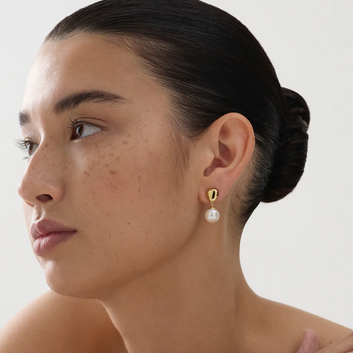 islander pearl earring gold