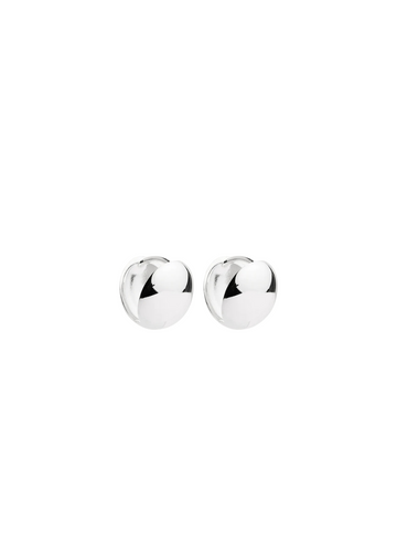 lunar silver huggie earrings