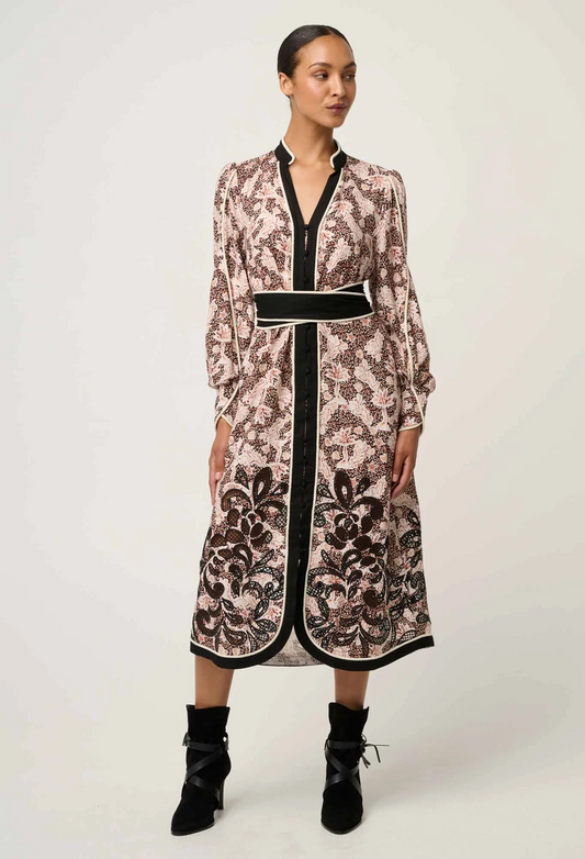 once was - camille viscose linen embroidered dress - Haus of Alma