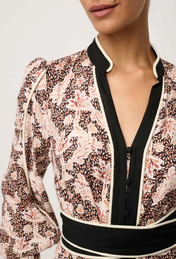 once was - camille viscose linen embroidered dress - Haus of Alma