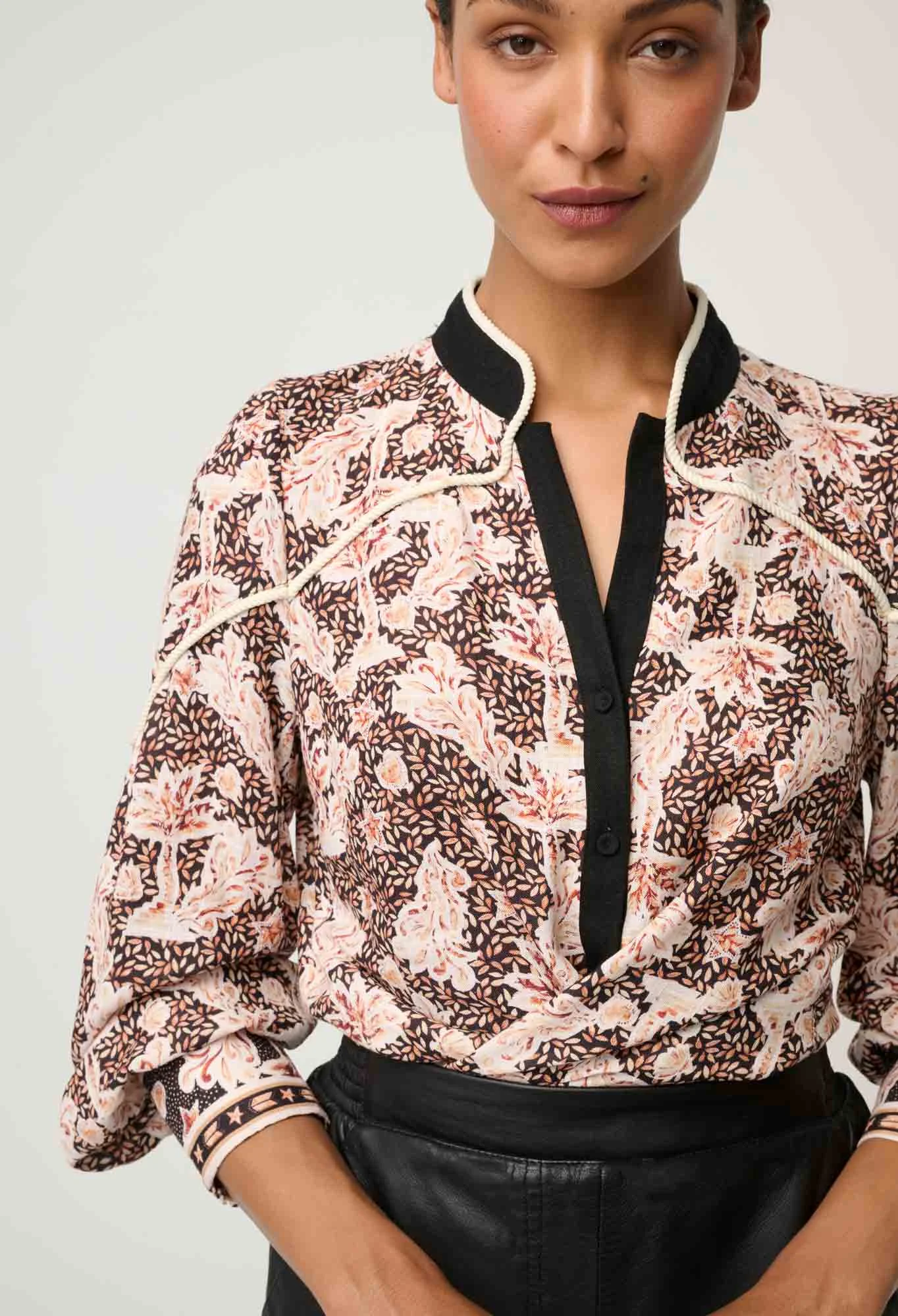 once was - harley linen rope detail shirt - Haus of Alma