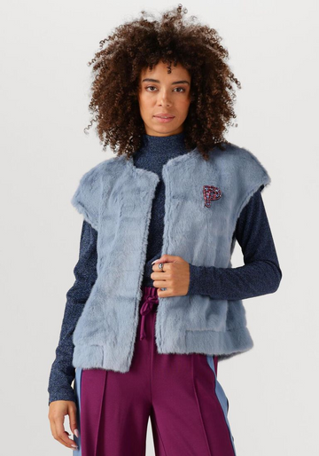 misty blue fur gilet
