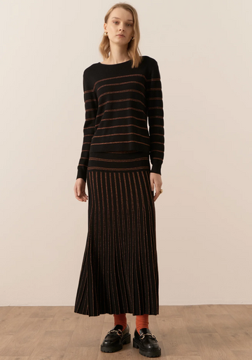 gizelle lurex stripped knit