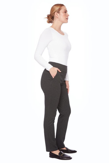 slim ankle pant - checker jacquard