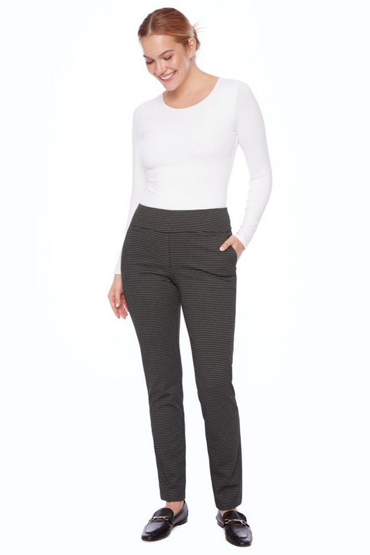 slim ankle pant - checker jacquard