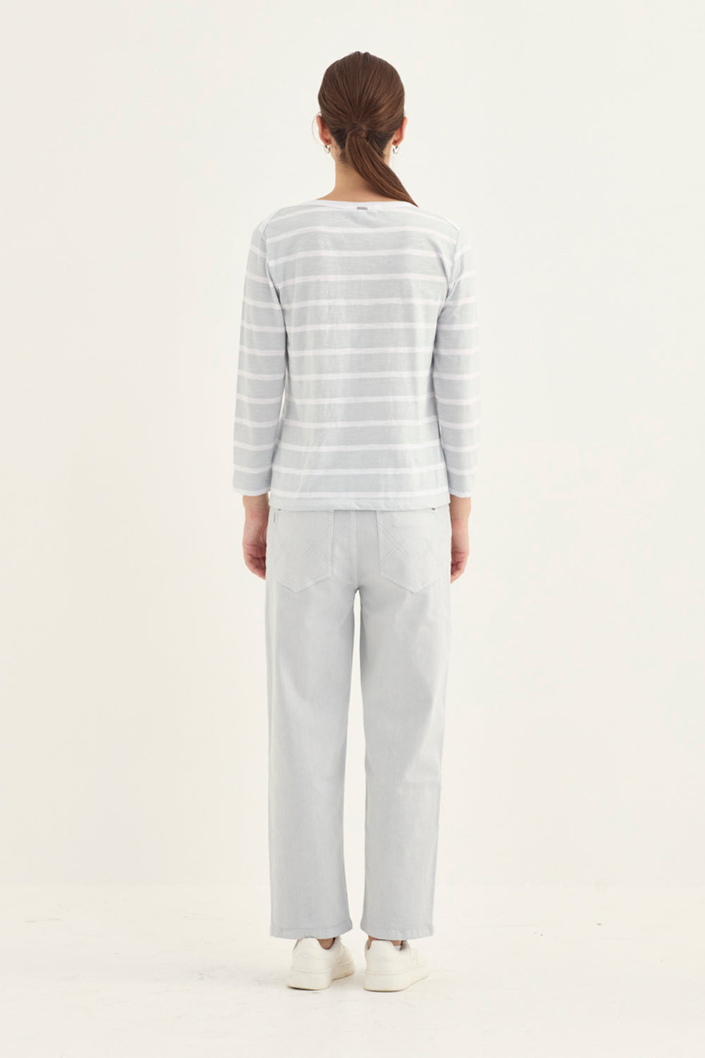 Verge Spencer Top in Ice styled with Farrow Jean, Frost - Haus of Alma