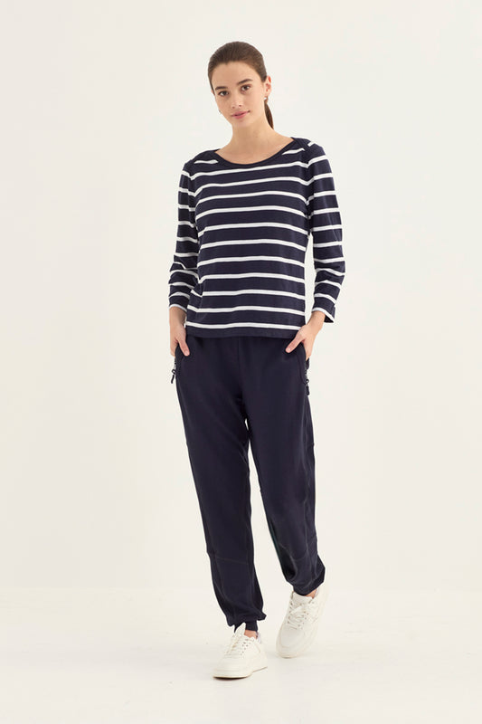Verge Spencer Top in Ink styled with Award Pant, Ink - Haus of Alma