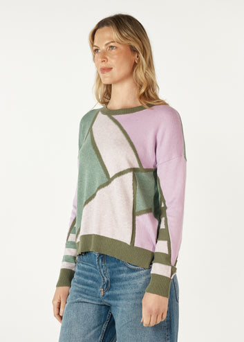 mosaic intarsia jumper