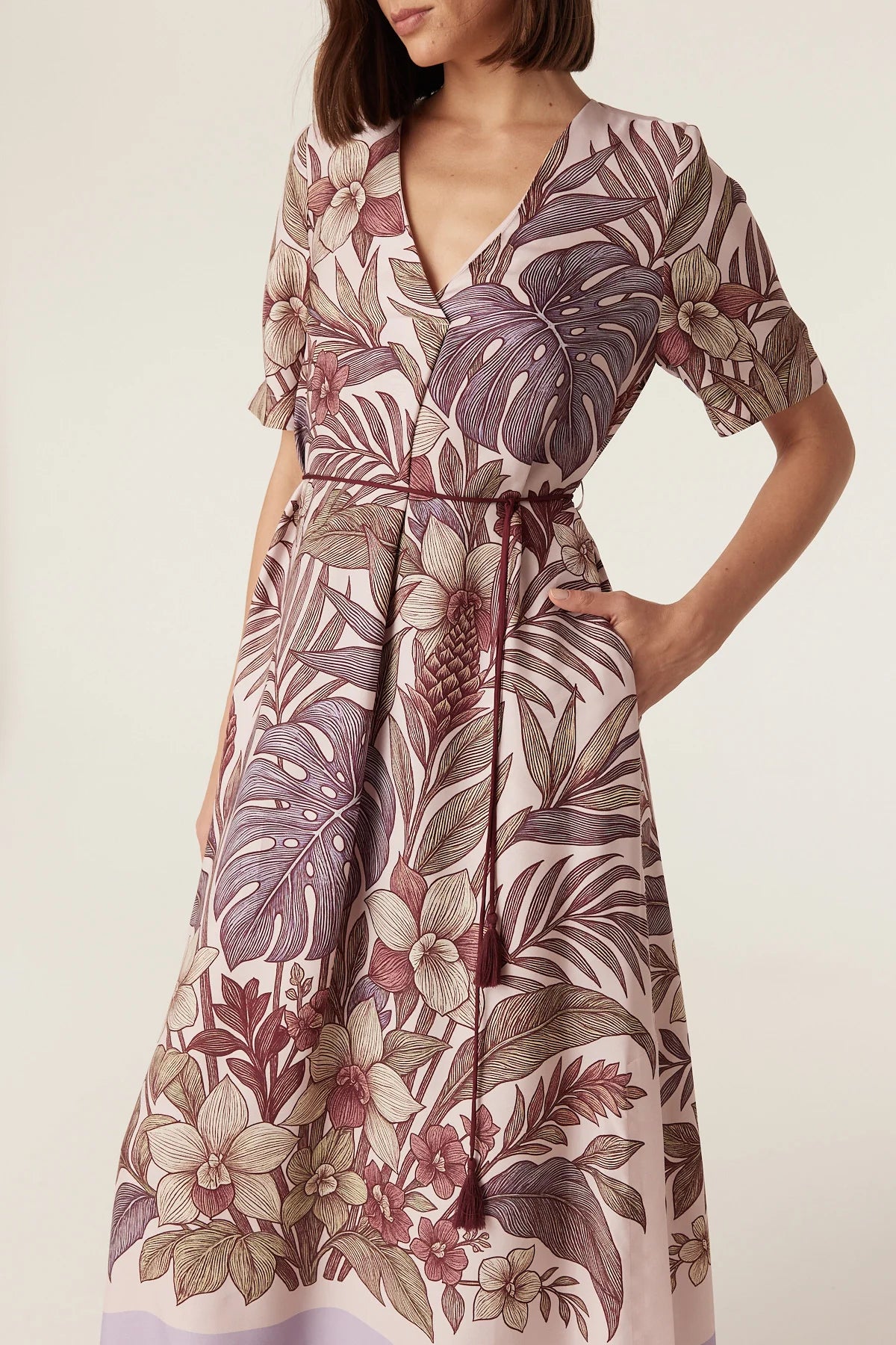 Cable Melbourne Erika Kaftan Dress in Paradise Print, styled campaign shot