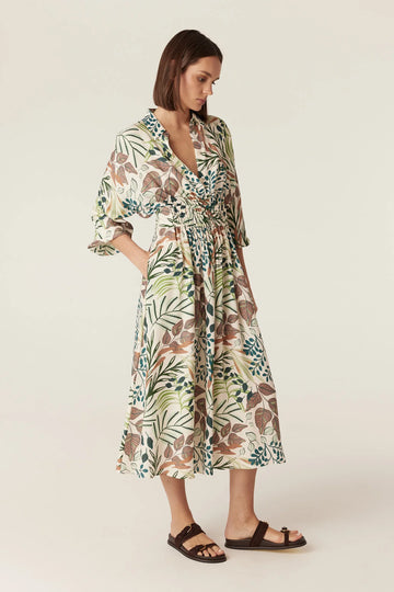 Cable Melbourne Olivia Midi Dress in Garden Print - back view