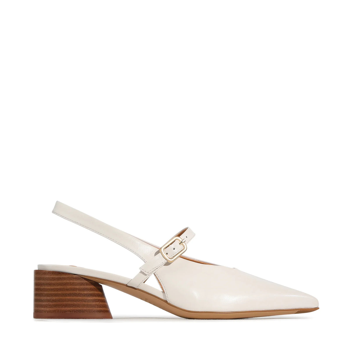 EOS Hattis slingback heel in Bone leather - side profile