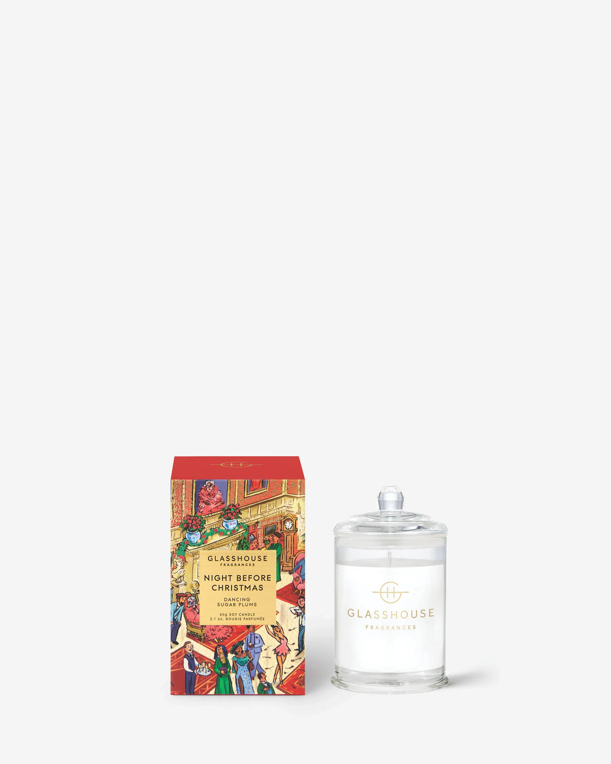 Glasshouse Fragrances Limited Edition Night Before Christmas 60g Candle with illustrated gift box