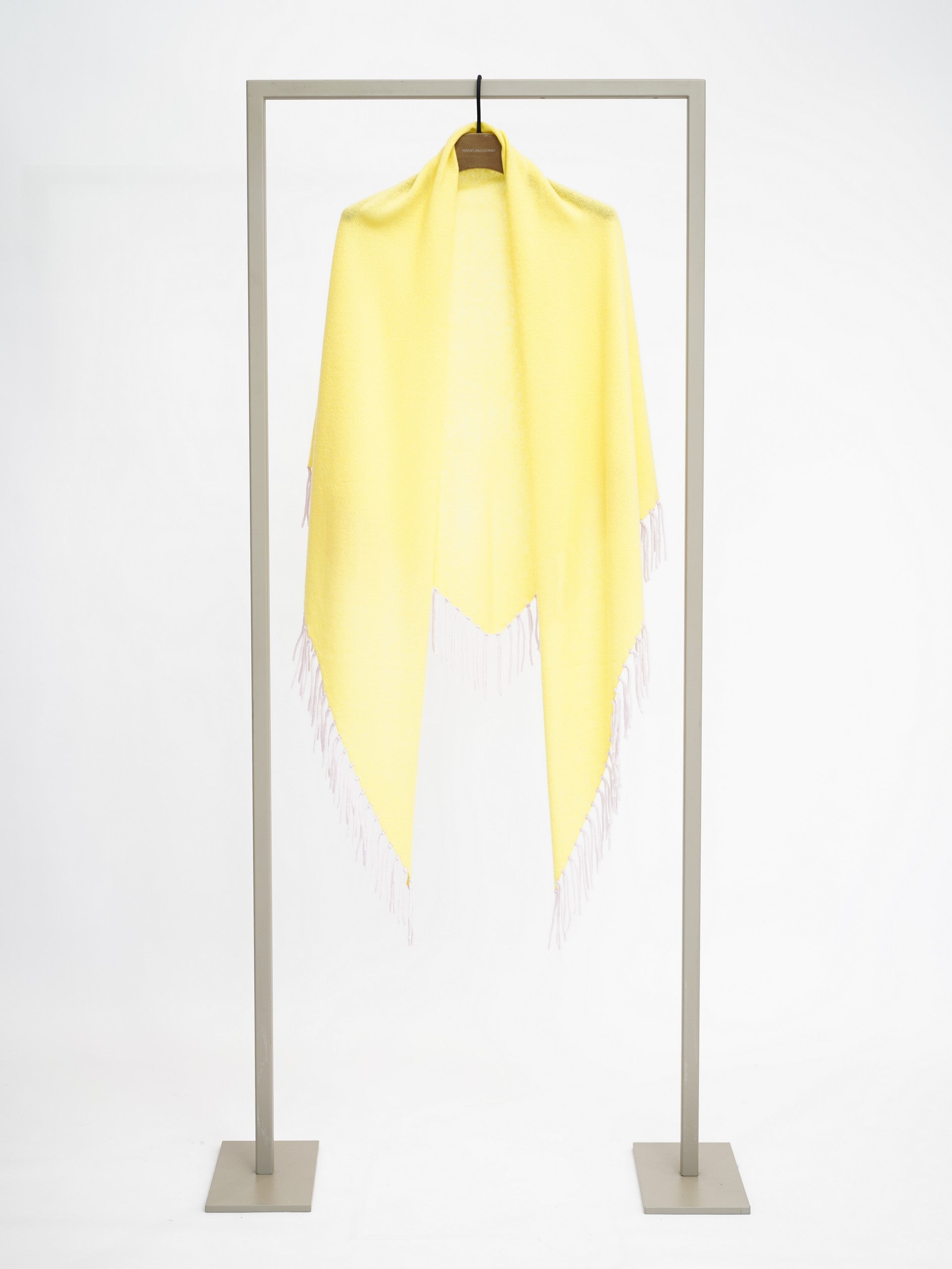 Herzens cashmere scarf in Yolk Sakura, fabric and fringe detail – Haus of Alma