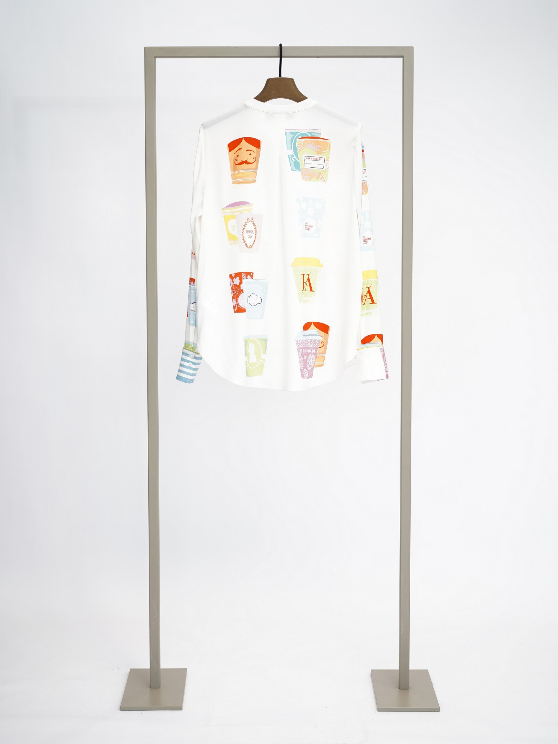 Herzens silk blouse in Bonbon Multi, back view – Haus of Alma