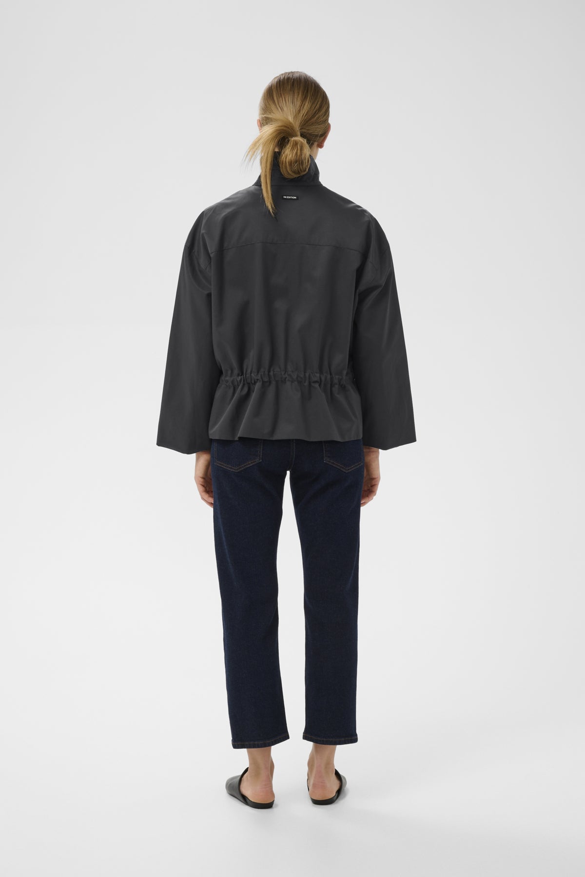 Haus of Alma InWear Gracelynniw Jacket in Marine Blue - drawstring-waist zip jacket, view 05