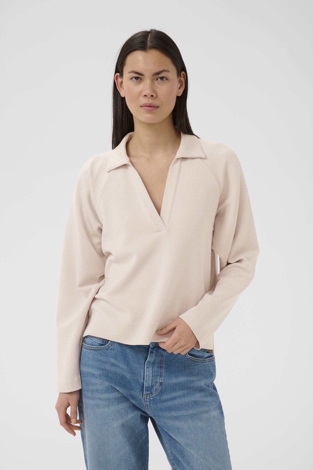 Haus of Alma InWear Simiw Vincentiw Polo Blouse in Haze, view 08