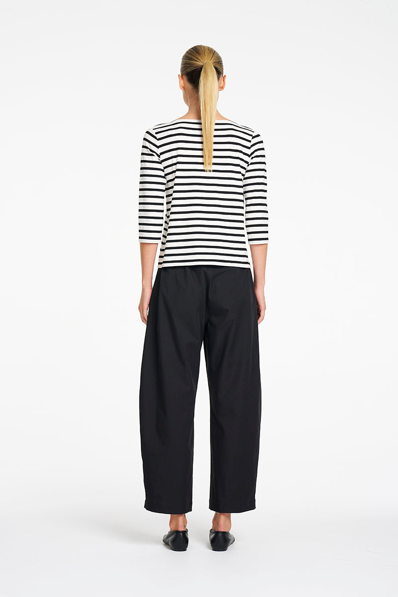 Mela Purdie Barrel Leg Pant in Black, Gravitene fabric – back view