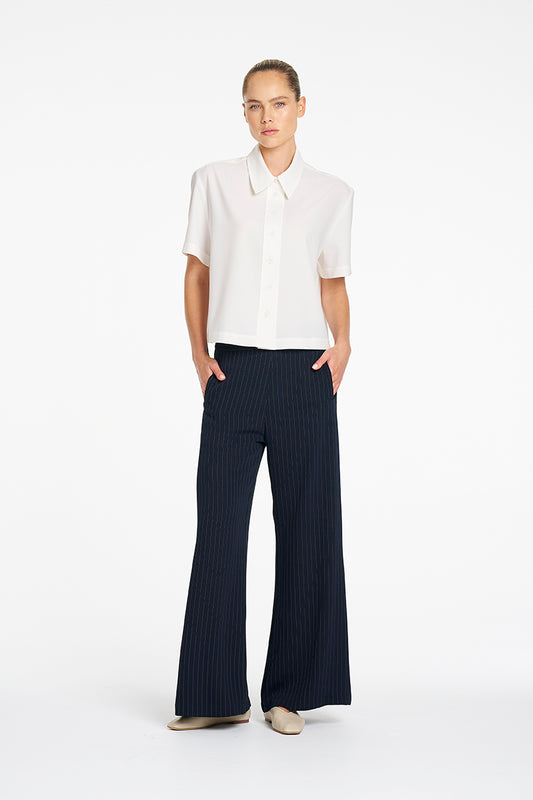Mela Purdie Crop Shirt in Willow, Flex Weave fabric – detail view