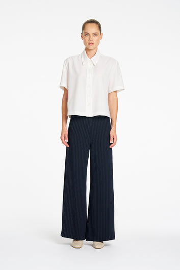 Mela Purdie Crop Shirt in Willow, Flex Weave fabric – front view
