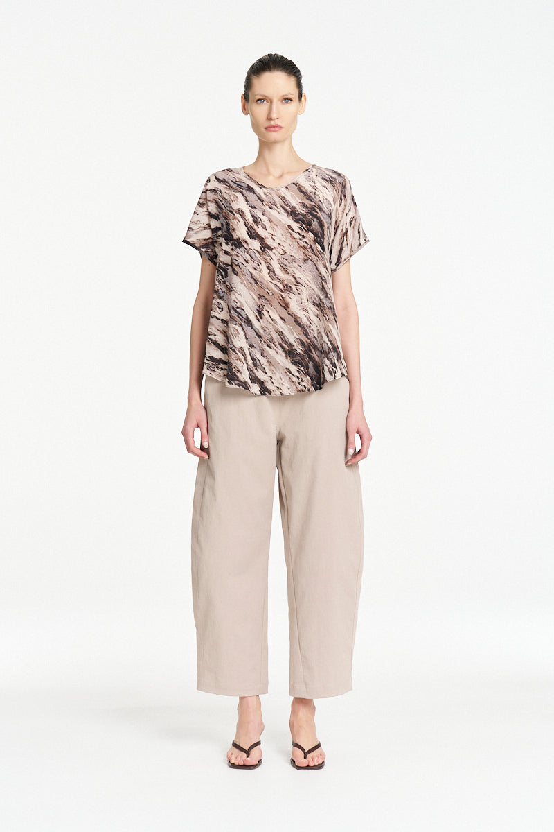 Mela Purdie Neo Shell in Agate, Agate Print Silk fabric – front view