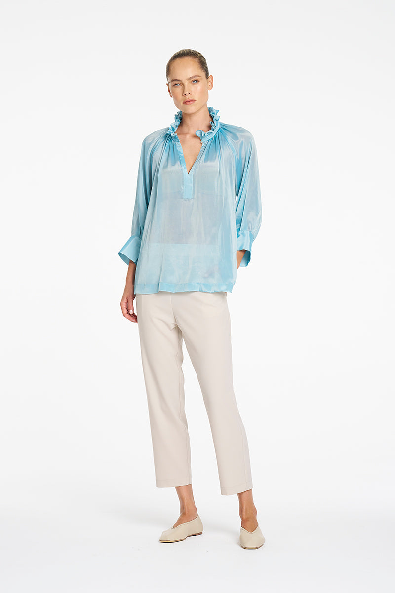 Mela Purdie Tapered Flat Pant in Willow, Flex Weave fabric – back view