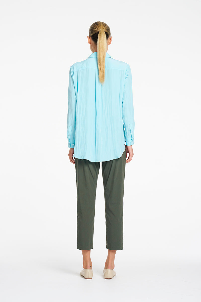 Mela Purdie Zip Tapered Pant in Bayleaf, Microprene fabric – back view