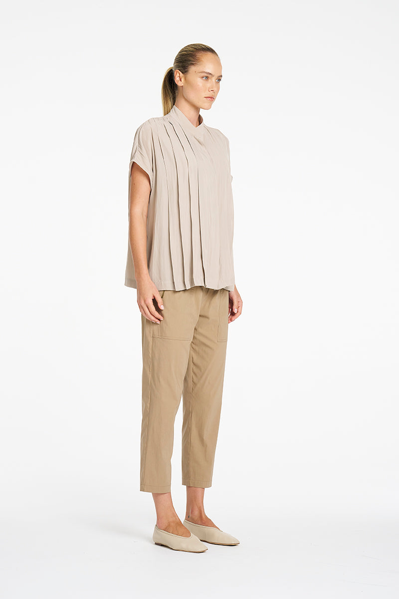 Mela Purdie Zip Tapered Pant in Elm, Microprene fabric – side view