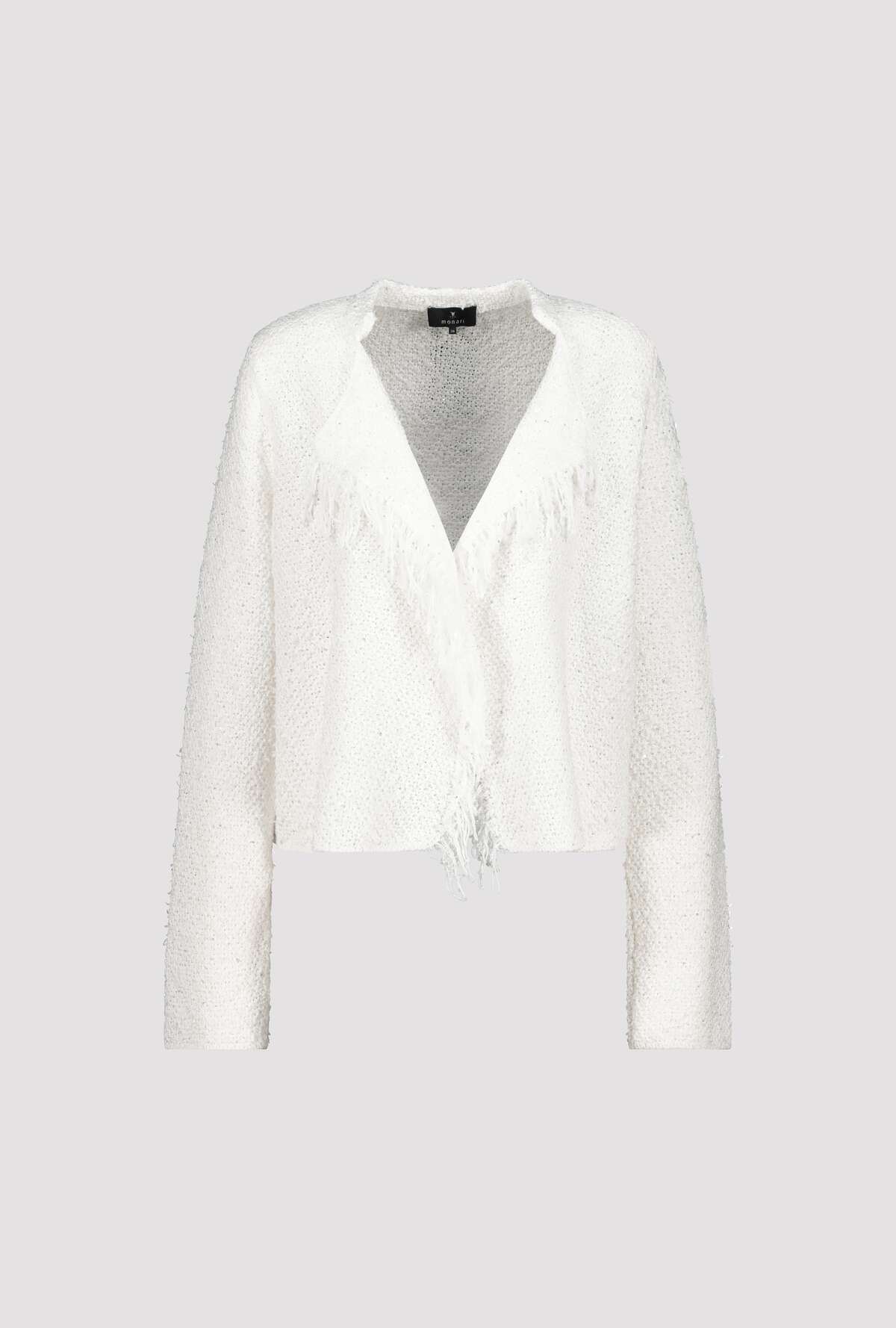 Monari Fringed Cardigan in Off-White - flat lay