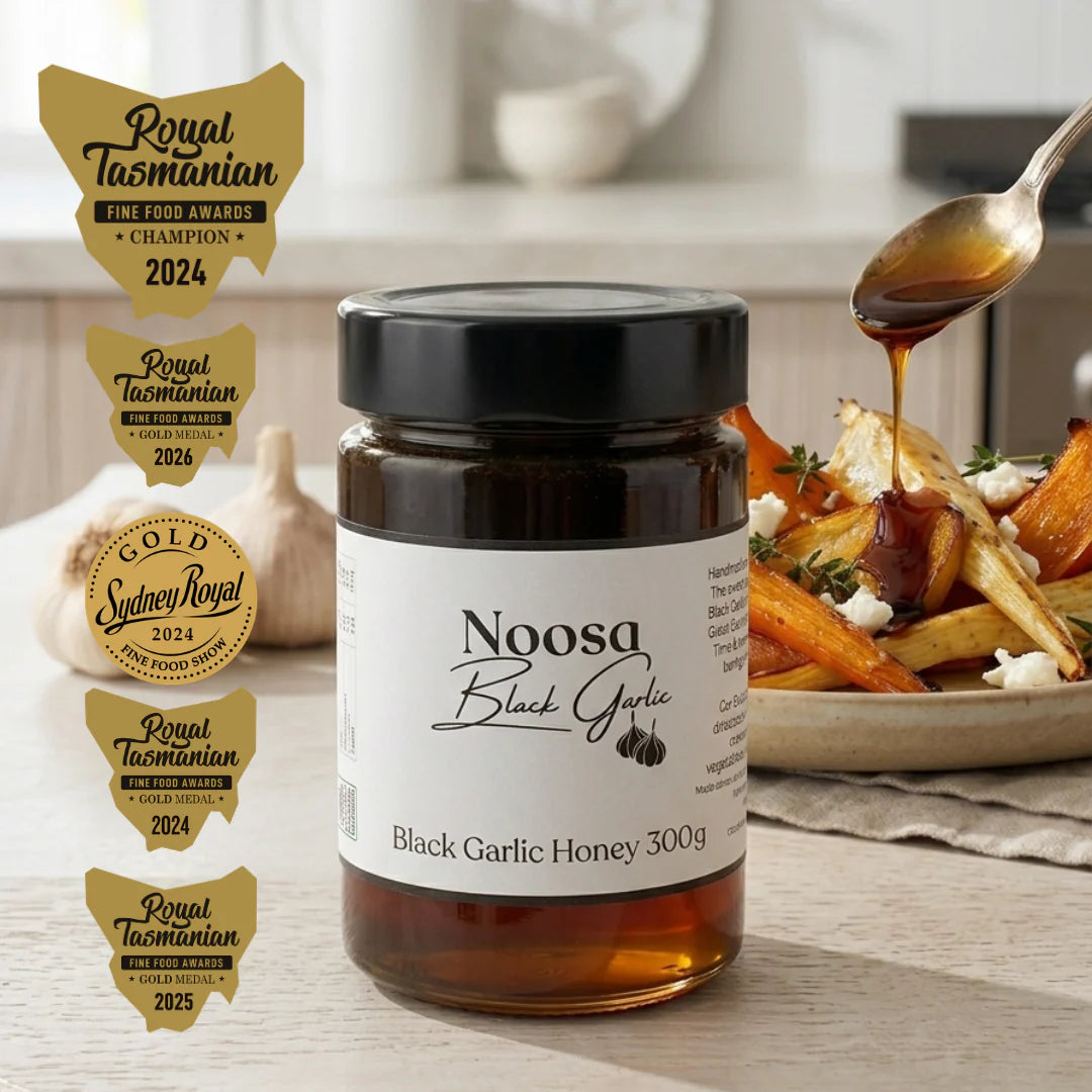 Noosa Black Garlic Honey 300g jar