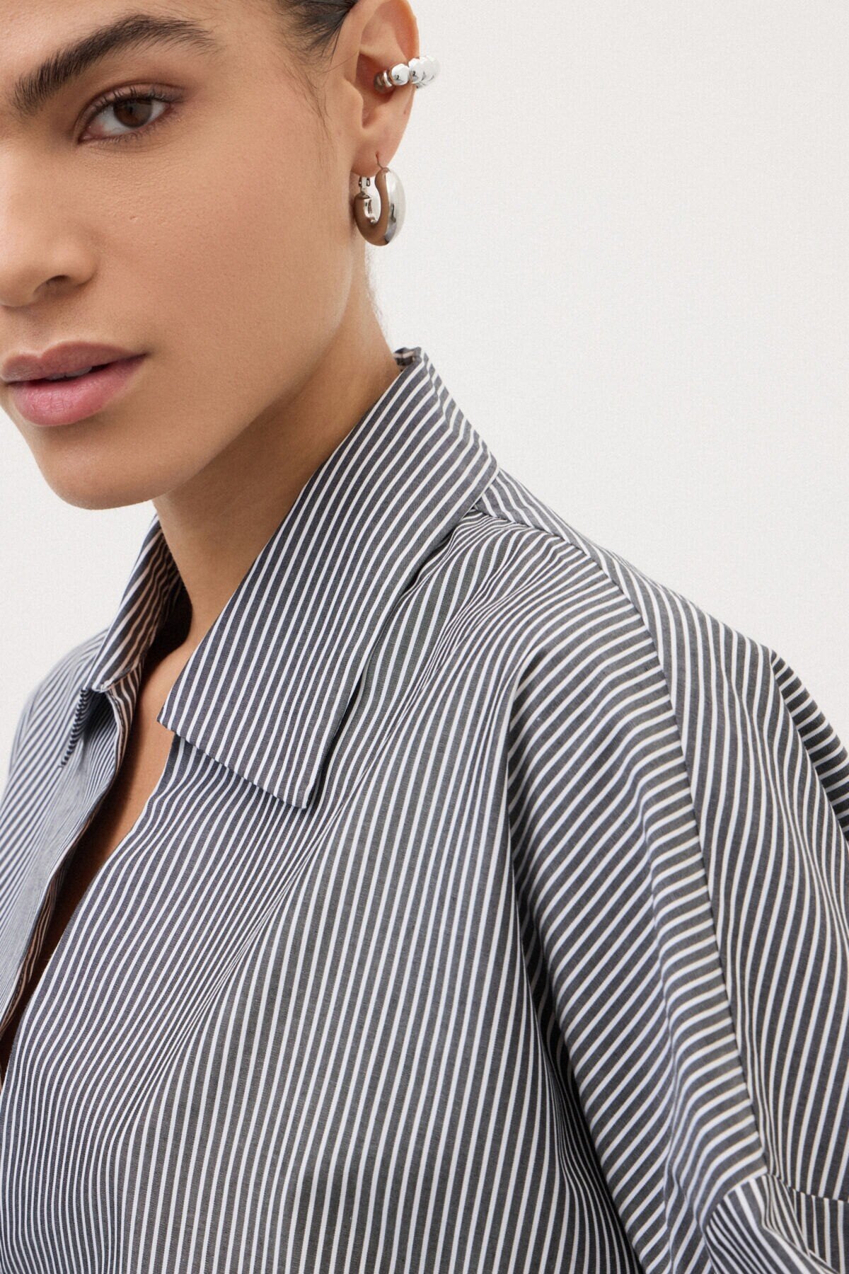 Ottod'Ame Striped Cotton Shirt, Var.Unica stripe, styled view – Haus of Alma