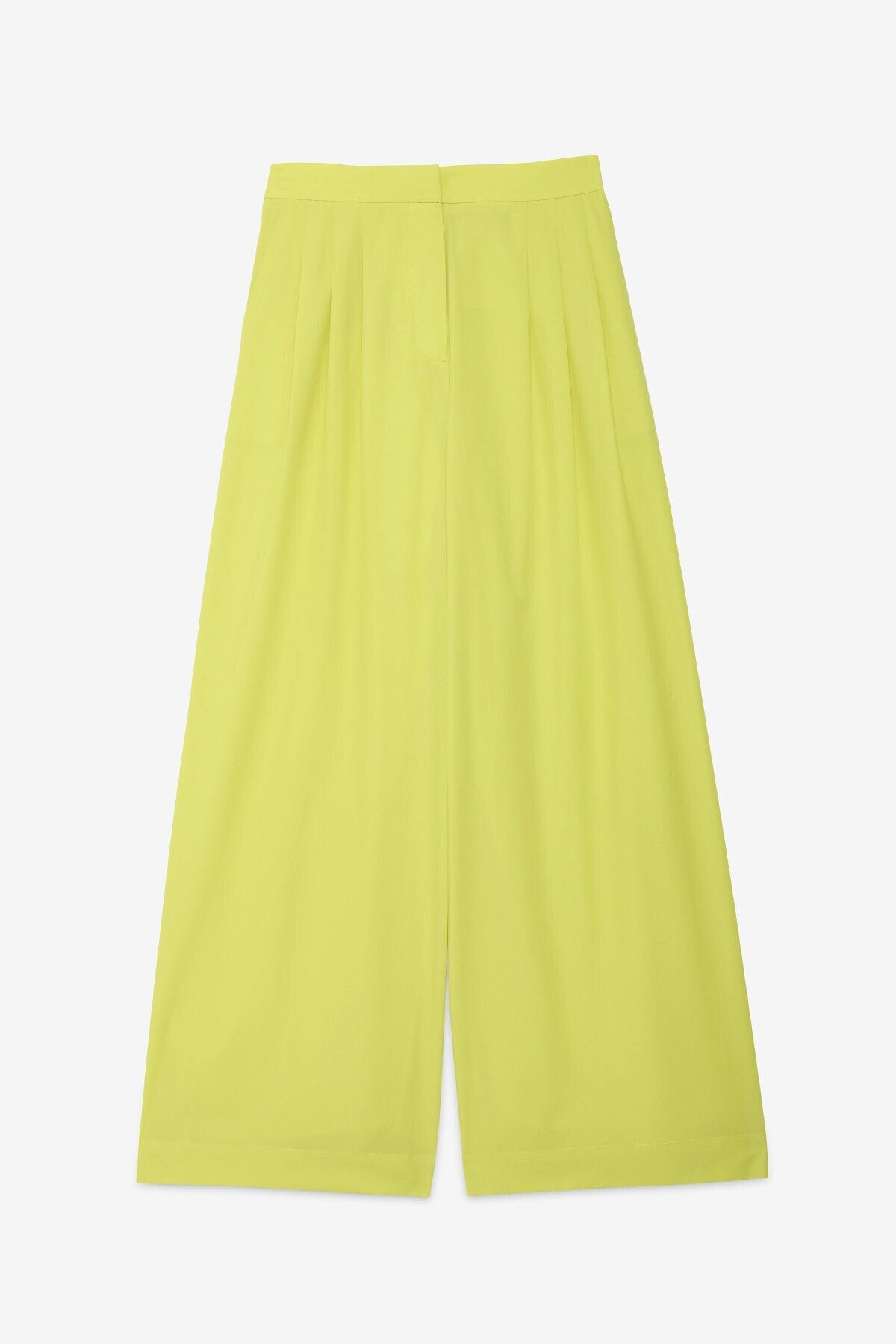 Ottod'Ame Wide Trousers with Pleats in Fluo, close-up view – Haus of Alma