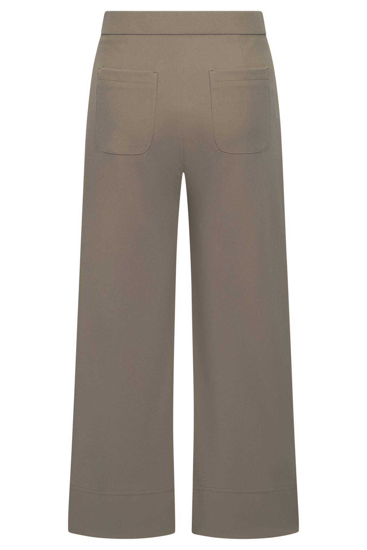 Raffaello Rossi Palina Sport Hightech Jersey Pant in Olivin, wide-leg cropped pant, back view