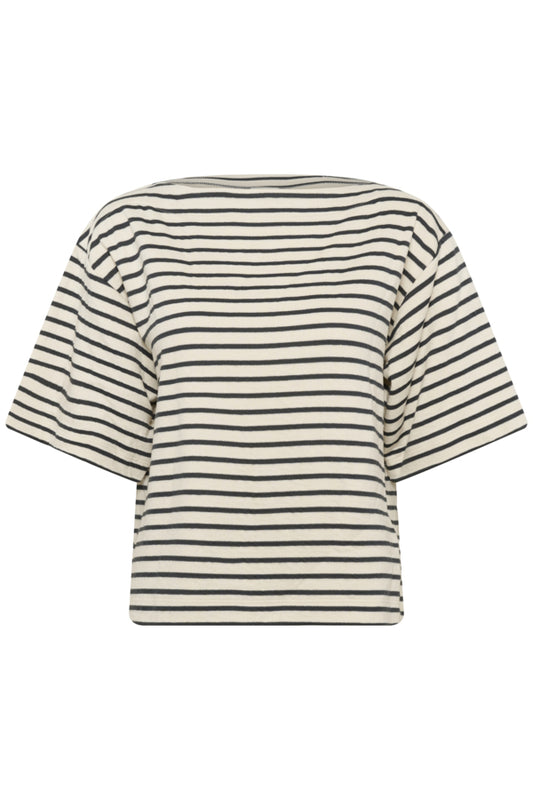 Soaked in Luxury Ingina Sweatshirt in India Ink and White Stripe