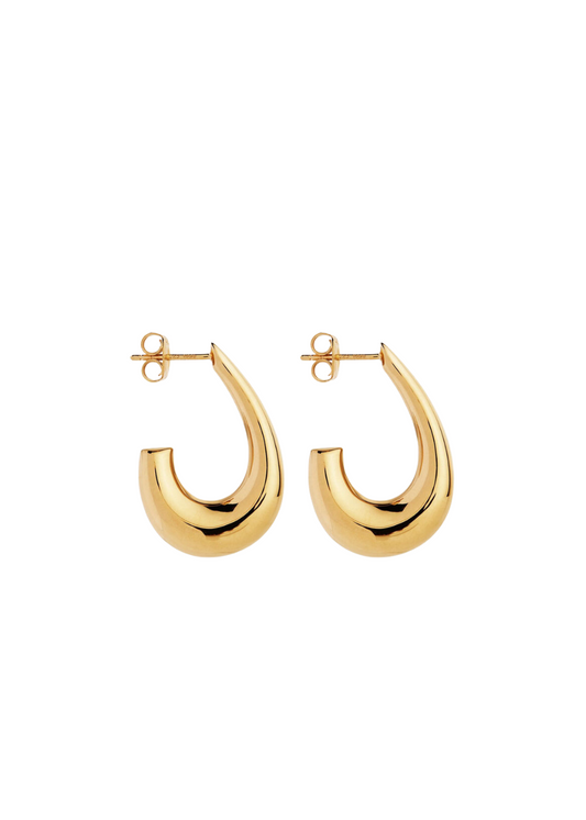 sweep stud earring - yellow gold
