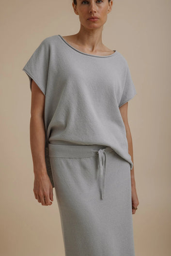 Talamaya Retreat Cotton Twist Sleeveless Pullover in Sky - front view